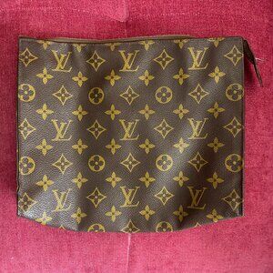 1960's Vintage Louis Vuitton Brown Multi Leather Makeup Bag